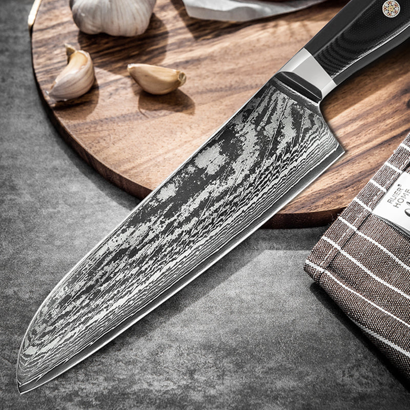 Chef's Sashimi With Damascus Steel Knife In Japan
