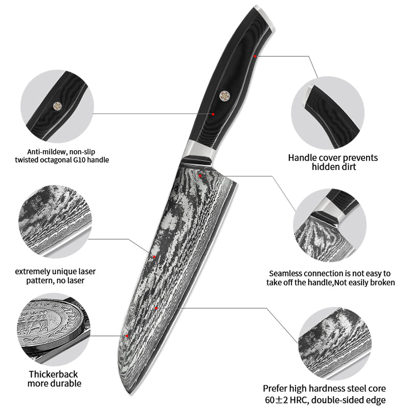 Chef's Sashimi With Damascus Steel Knife In Japan