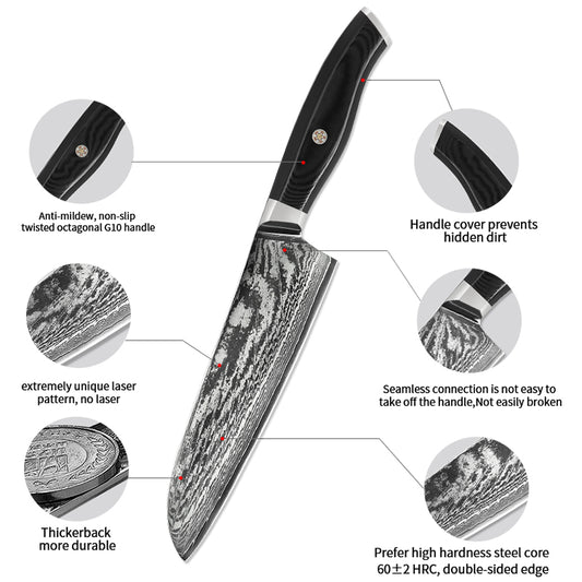 Chef's Sashimi With Damascus Steel Knife In Japan